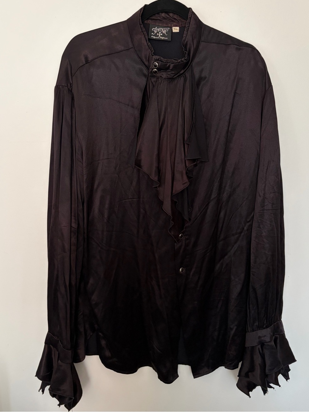 Shrine of Hollywood Silky Satin Gothic Ruffled Blouse - XL